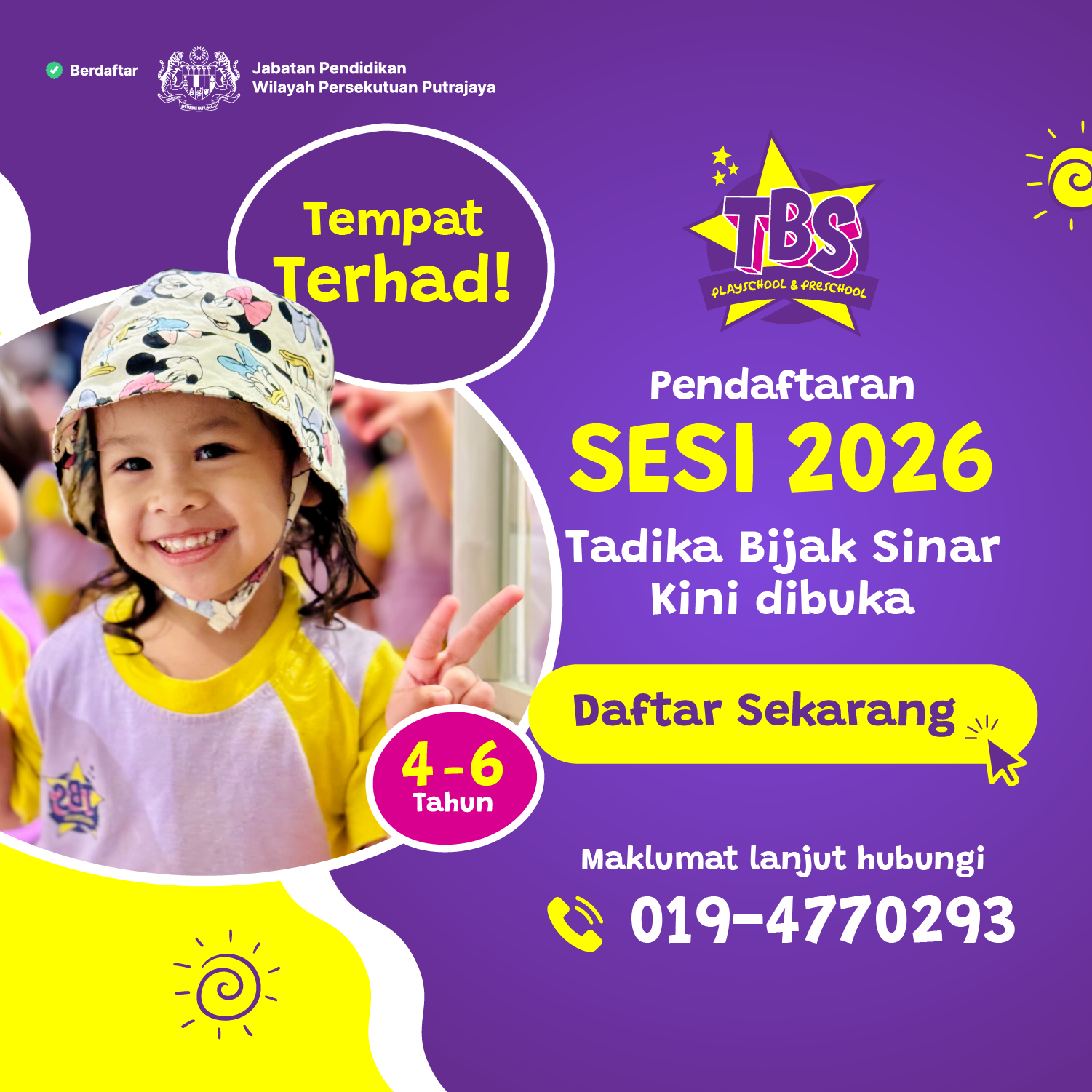 Pendaftaran Tadika Bijak Sinar Sesi 2026